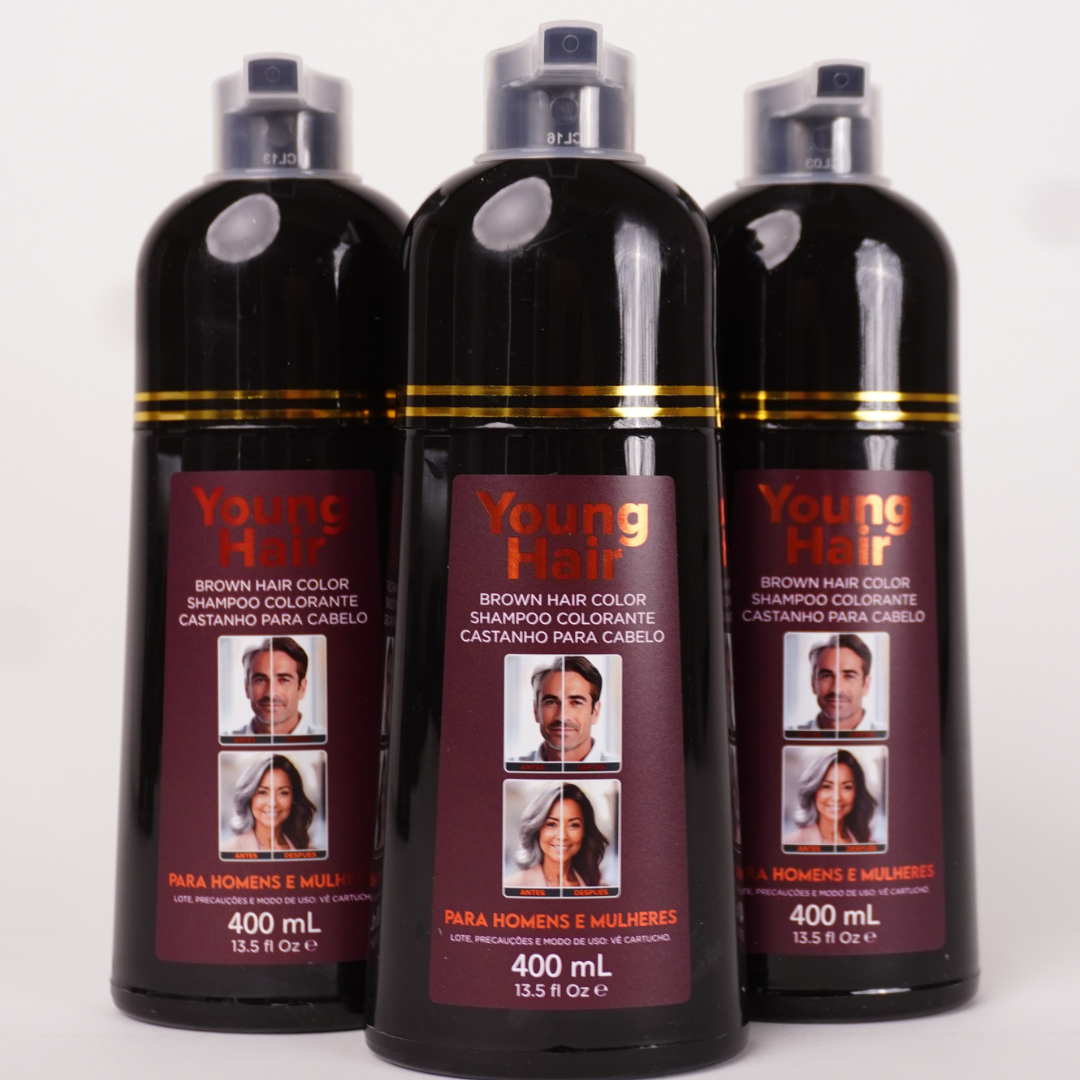 Shampoo Tonalizante Cor Marrom 400ml - Young Hair