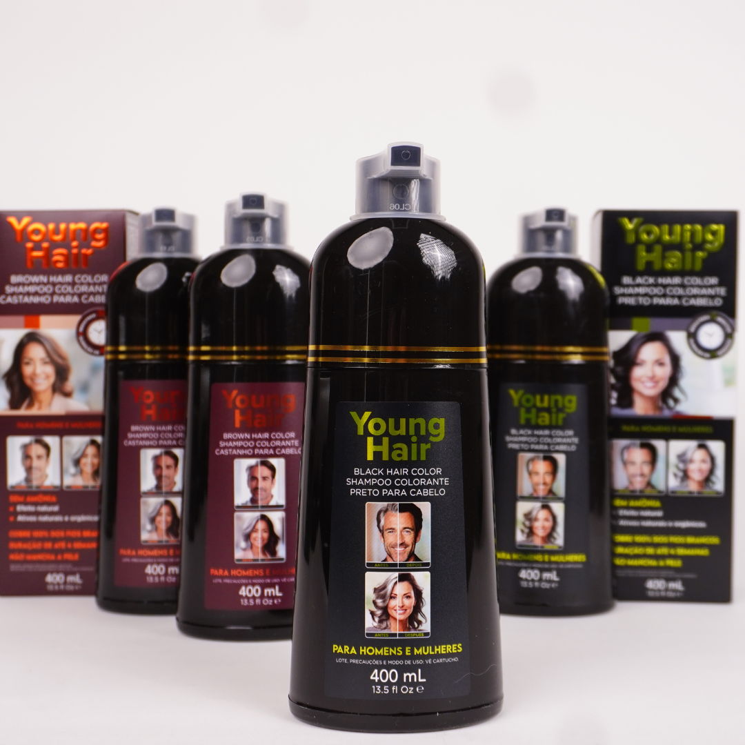 Shampoo Tonalizante Cor Preto 400ml - Young Hair