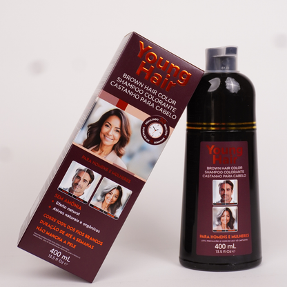 Shampoo Tonalizante Cor Marrom 400ml - Young Hair