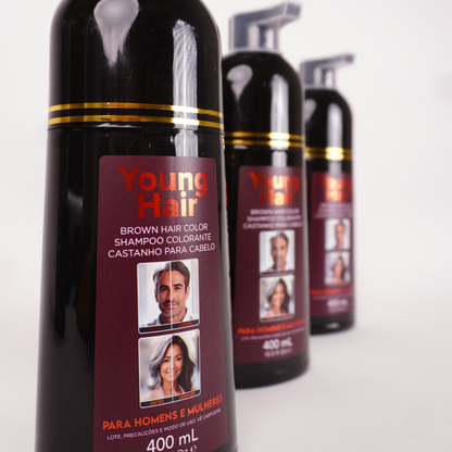 Shampoo Tonalizante Cor Marrom 400ml - Young Hair