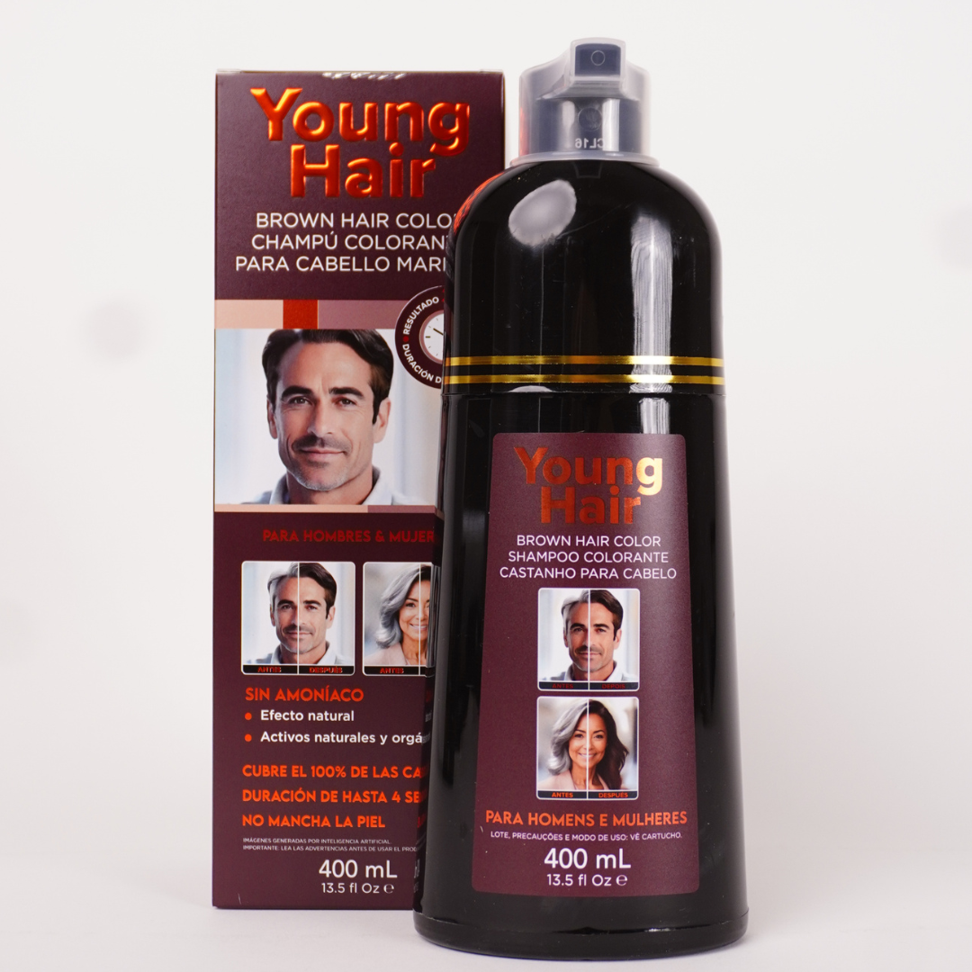 Shampoo Tonalizante Cor Marrom 400ml - Young Hair