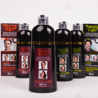 Shampoo Tonalizante Cor Marrom 400ml - Young Hair