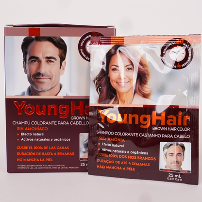 Shampoo Tonalizante Cor Marrom Sachês - Young Hair