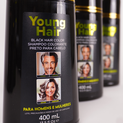 Shampoo Tonalizante Cor Preto 400ml - Young Hair