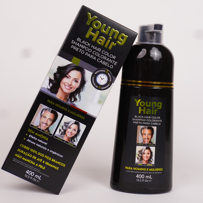 Shampoo Tonalizante Cor Preto 400ml - Young Hair