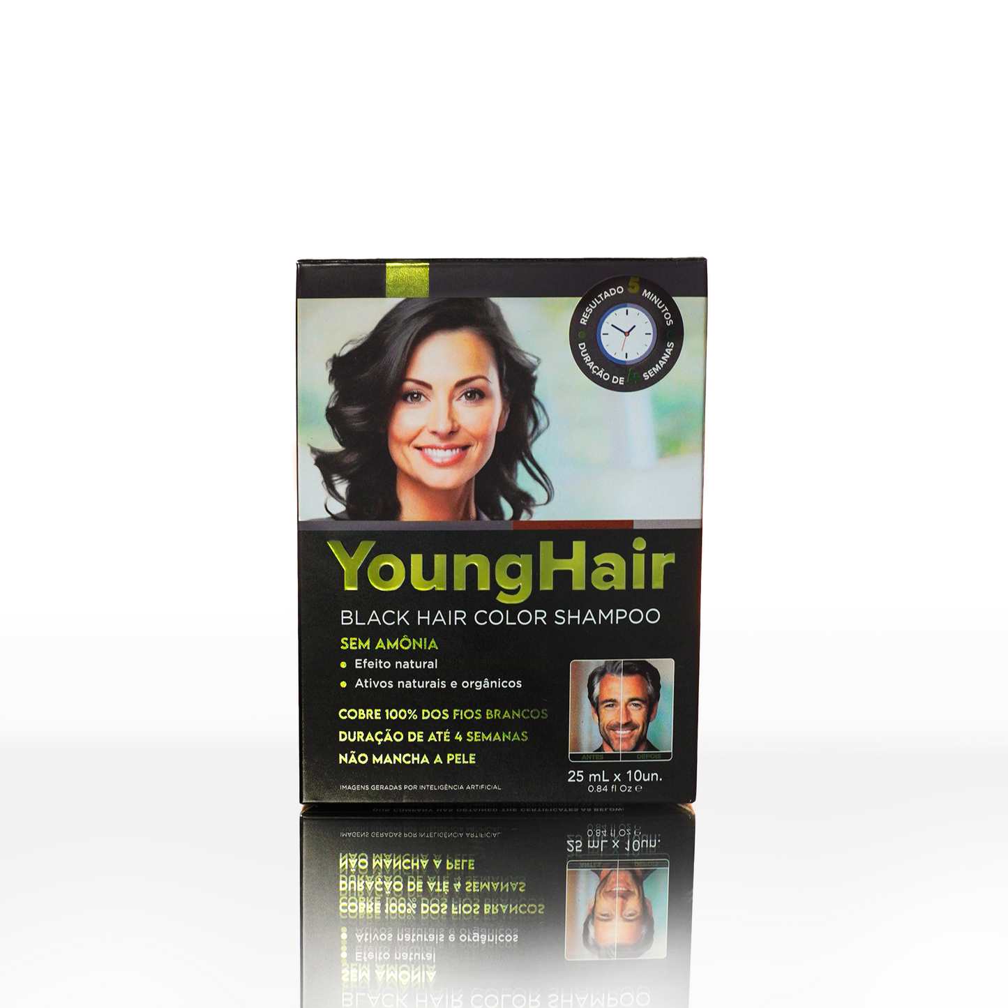 Shampoo Tonalizante Cor Preto Sachês - Young Hair