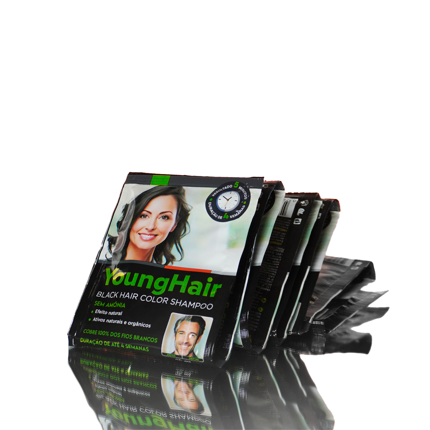 Shampoo Tonalizante Cor Preto Sachês - Young Hair